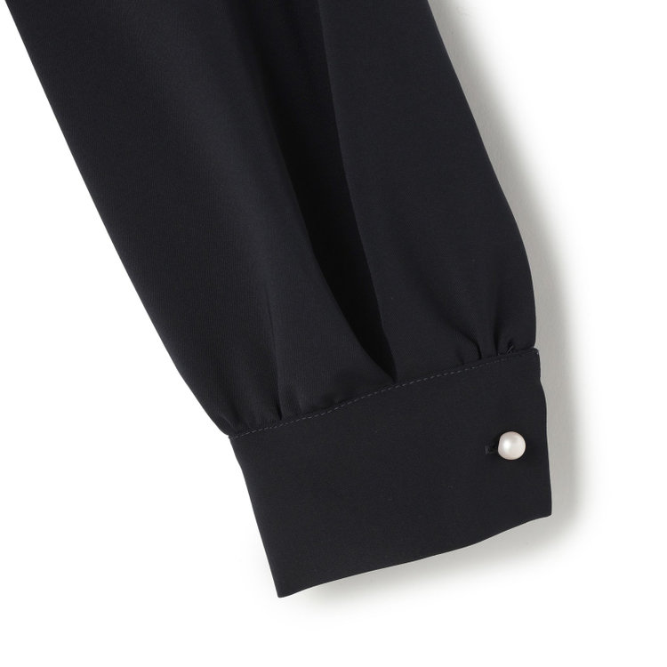 シルバーライン 【SL/9分袖】カセットブラウス/ネイビー/ウォッシャブル 紺中間