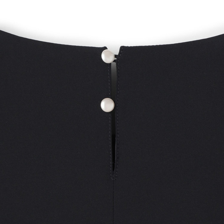 シルバーライン 【SL/9分袖】カセットブラウス/ネイビー/ウォッシャブル 紺中間