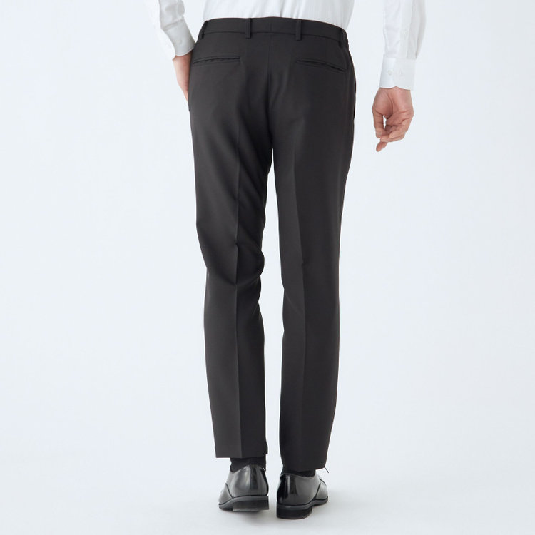 ブラックライン 【発送在庫あり】【BL/4S WORK】【WEB限定】【年間】2釦シングルスーツ 0タック/ブラック/ドローコード&ウエストシャーリング/※パンツ裾上げ済仕様 黒