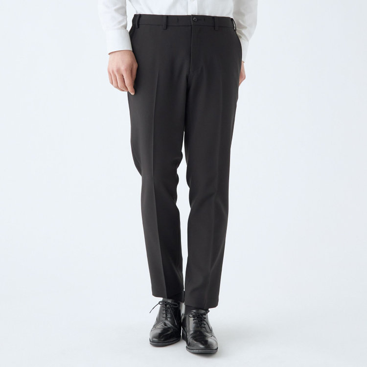 ブラックライン 【発送在庫あり】【BL/4S WORK】【WEB限定】【年間】2釦シングルスーツ 0タック/ブラック/ドローコード&ウエストシャーリング/※パンツ裾上げ済仕様 黒