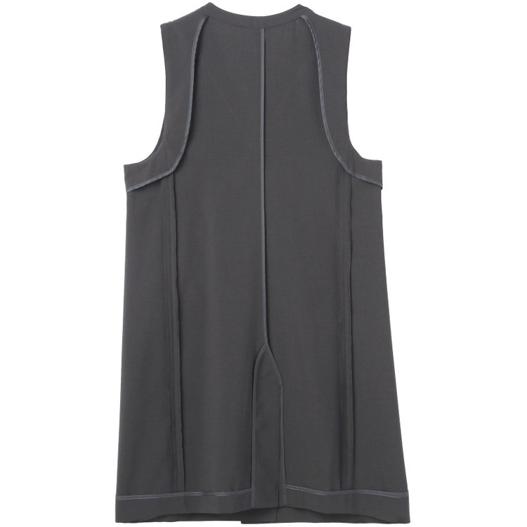 シルバーライン 【SL】【年間】ノーカラーダブル釦ジレ/ダークグレー/4S グレー中間