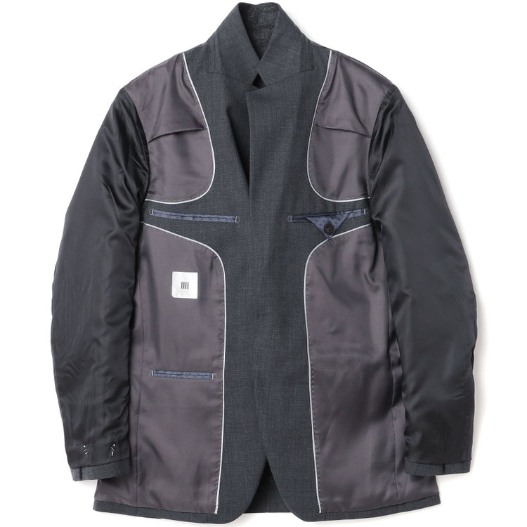 シルバーライン 【CLASSICO TAPERED】【秋冬】スペアパンツ付き/2釦シングルスーツ 1タック/グレー×ソリッド/ウォッシャブル/※裾上げ必要 グレー中間