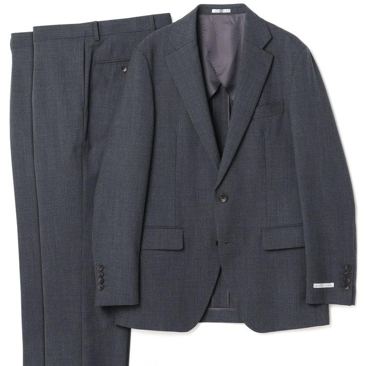 シルバーライン 【CLASSICO TAPERED】【秋冬】スペアパンツ付き/2釦シングルスーツ 1タック/グレー×ソリッド/ウォッシャブル/※裾上げ必要 グレー中間