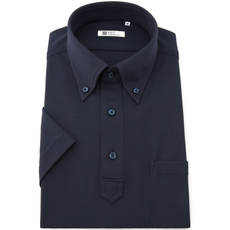 シルバーライン 【発送在庫あり】【WEB限定】【RBC/半袖】ボタンダウンビズポロシャツ プルオーバータイプ/ネイビー/4S 青濃色