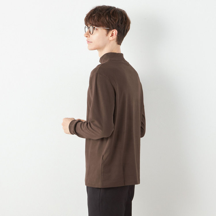 スーツセレクト 【RBC/長袖】ピーチフェイスモック/ブラウン 茶中間