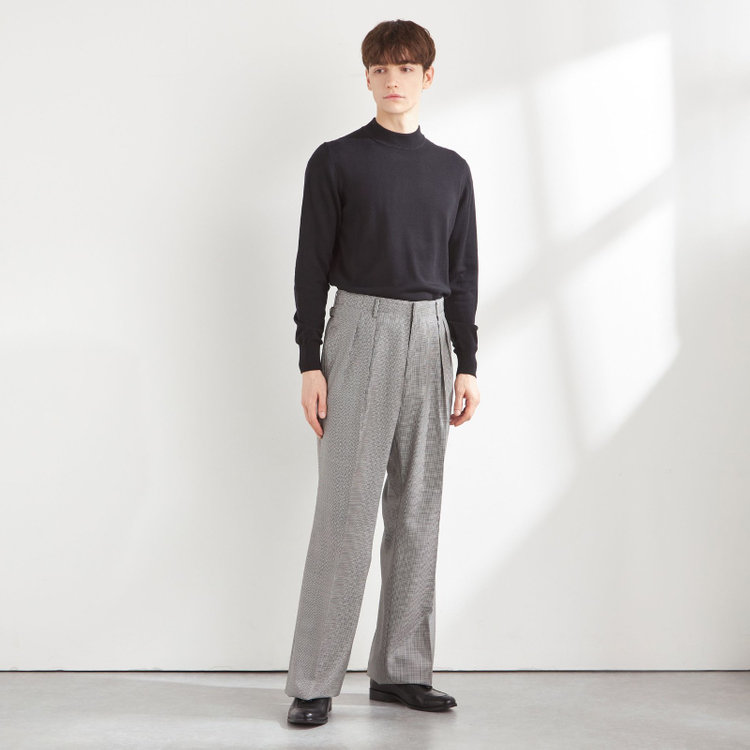 シルバーライン 【Take.it.easy】【秋冬】2タックワイドパンツ/ハウンドトゥース/CANONICO 1663 fabric made in italy/※裾上げ必要 その他