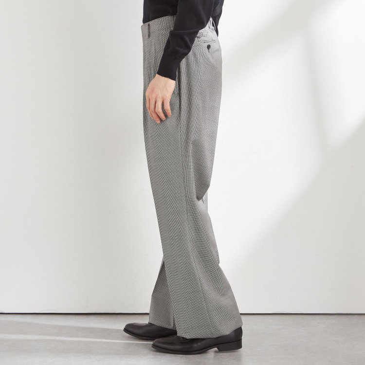 シルバーライン 【Take.it.easy】【秋冬】2タックワイドパンツ/ハウンドトゥース/CANONICO 1663 fabric made in italy/※裾上げ必要 その他