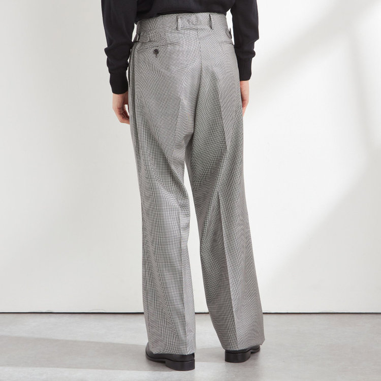 シルバーライン 【Take.it.easy】【秋冬】2タックワイドパンツ/ハウンドトゥース/CANONICO 1663 fabric made in italy/※裾上げ必要 その他