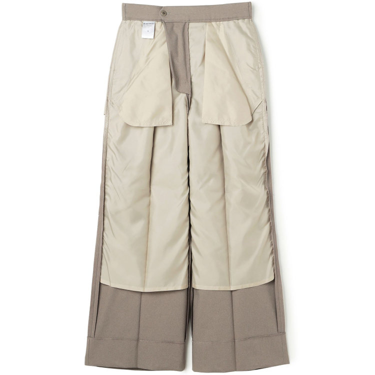 シルバーライン 【RELAX WIDE】【秋冬】 ダブルジャケットワイドパンツスーツ/グレイッシュベージュ/4S SUSTAINABILITY&ECOLOGY FABRIC/※パンツ裾上げ済仕様 茶淡色