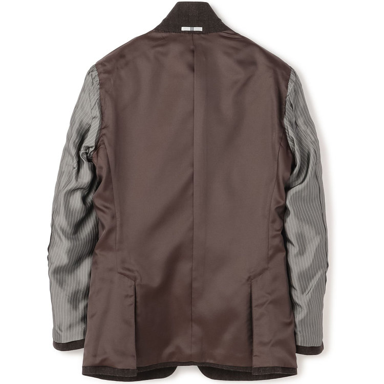 シルバーライン 【発送在庫あり】【CLASSICO TAPERED】【秋冬】2釦シングルスーツ 1タック/ブラウン×ストライプ/RE:NEWOOL/※裾上げ必要 茶中間