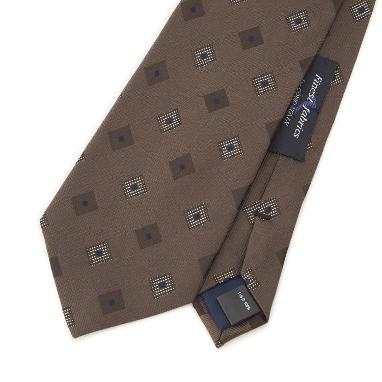 シルバーライン 【SILVER LINE】シルク小紋ネクタイ 8.5cm幅/ブラウン/Finest fabrics by COMO ITALY その他