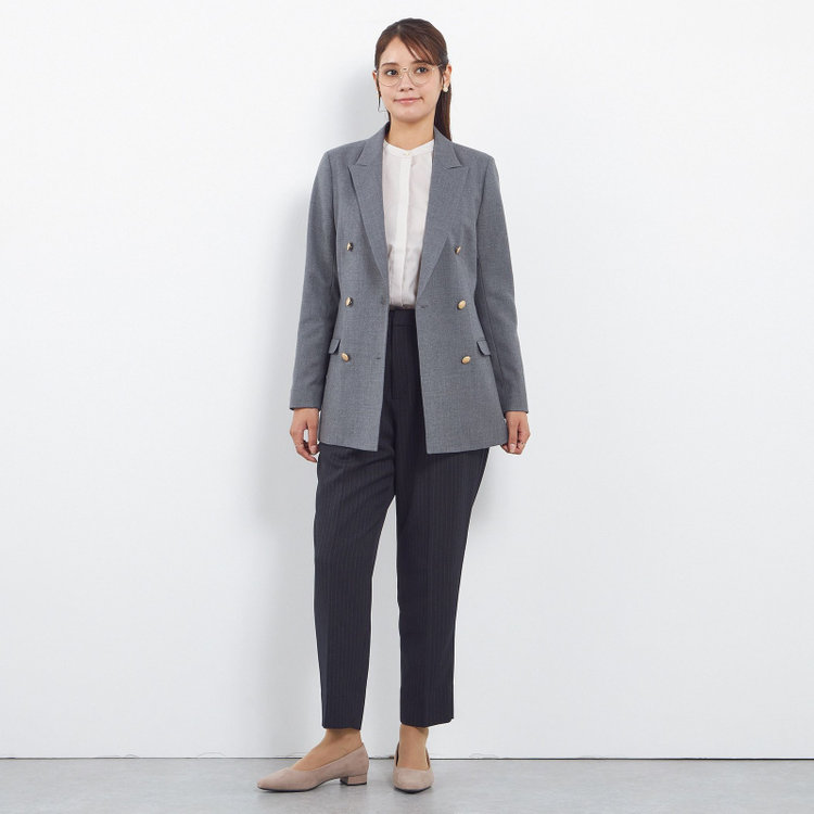 シルバーライン 【SILVER LINE】【秋冬】6釦2掛けダブルリミテッドブレザー/SUPER100'S/ライトグレー×メタル釦 グレー中間