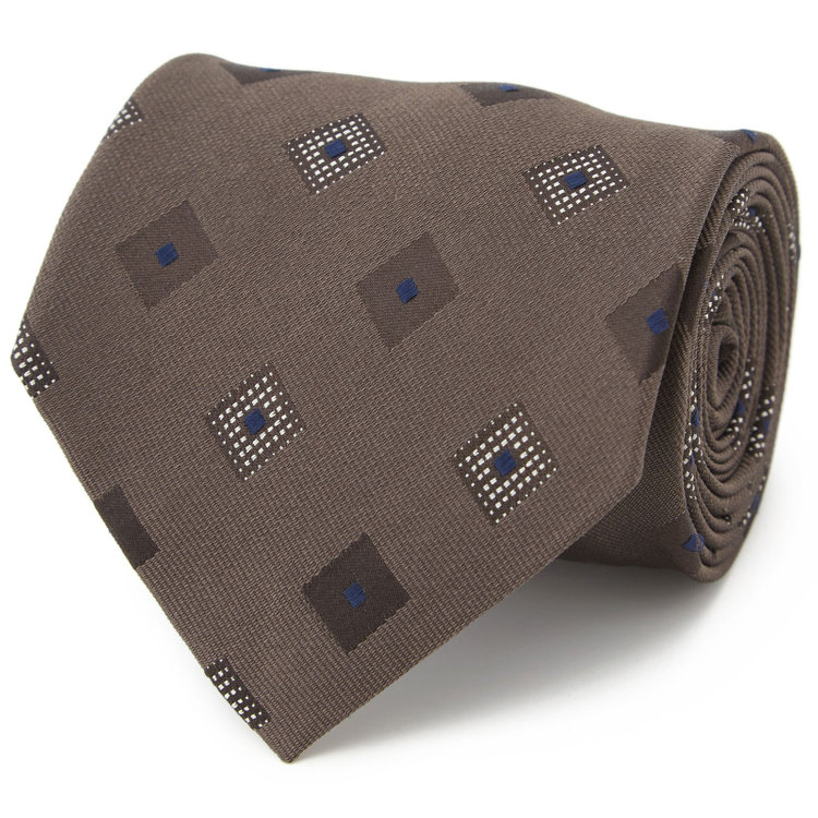 シルバーライン 【SILVER LINE】シルク小紋ネクタイ 8.5cm幅/ブラウン/Finest fabrics by COMO ITALY その他