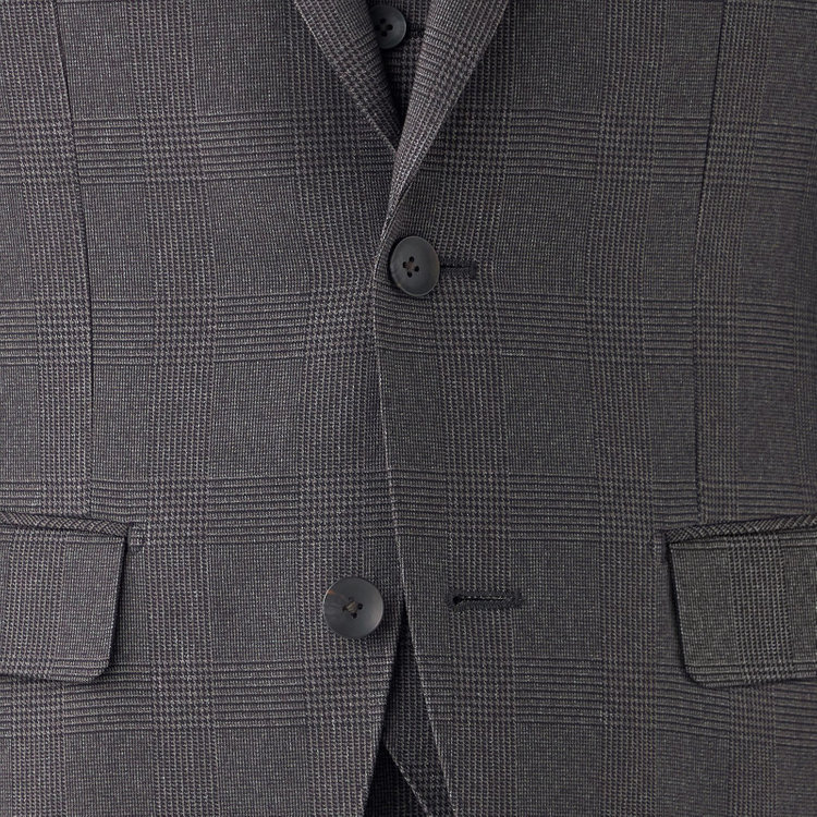 シルバーライン 【CLASSICO TAPERED】【秋冬】2釦シングルスリーピーススーツ 1タック/ブラウン×プレイド/ウエストムーブ/4S SUSTAINABILITY&ECOLOGY FABRIC/※パンツ裾上げ済仕様 茶中間