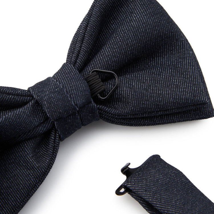 シルバーライン 蝶ネクタイ/ネイビー×デニム 紺中間