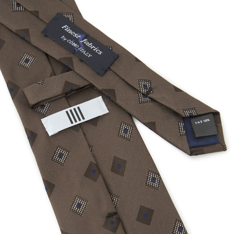シルバーライン 【SILVER LINE】シルク小紋ネクタイ 8.5cm幅/ブラウン/Finest fabrics by COMO ITALY その他