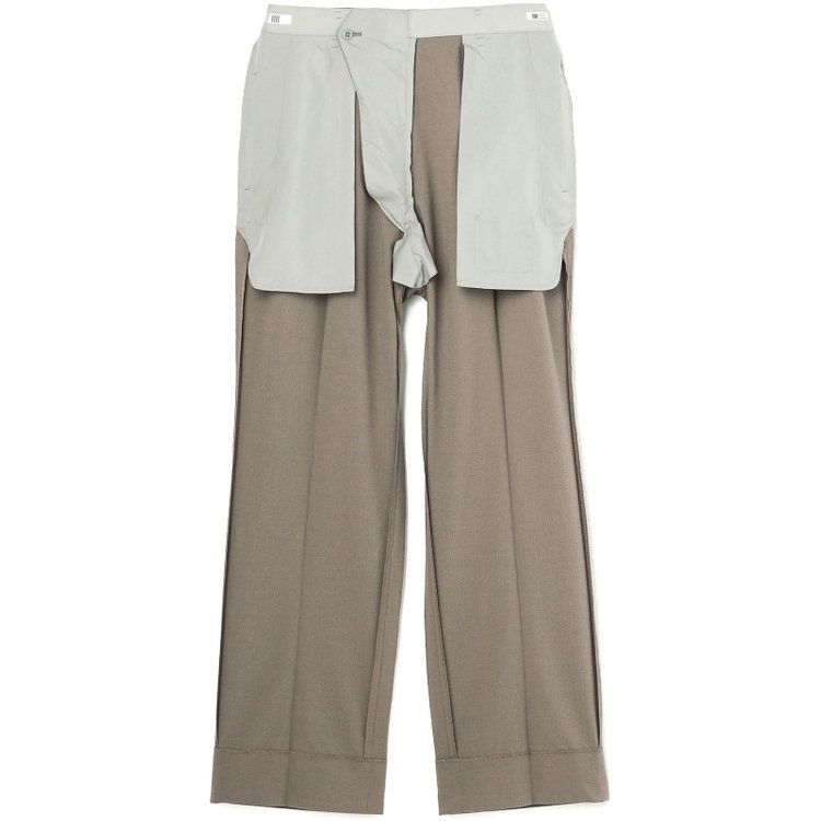 シルバーライン 【RBC】【春夏】2タックパンツ/グレージュ×サッカー/サイド尾錠/4S AIR/※裾上げ必要 茶淡色