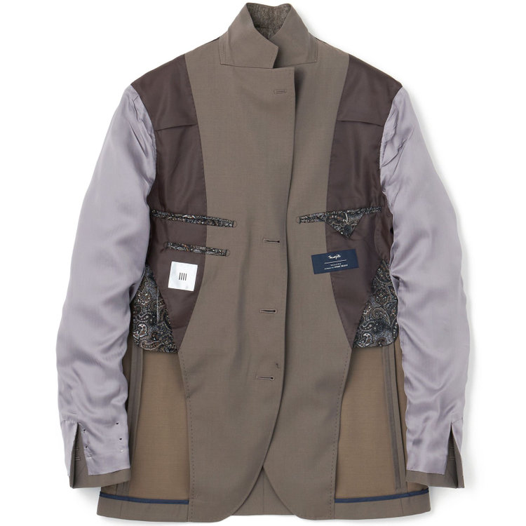 シルバーライン 【発送在庫あり】【CLASSICO TAPERED】【春夏】3釦段返りシングルスーツ 2タック/ブラウン/パッチポケット/ウエストムーブ/MARZOTTO/※パンツ裾直し必要 茶中間