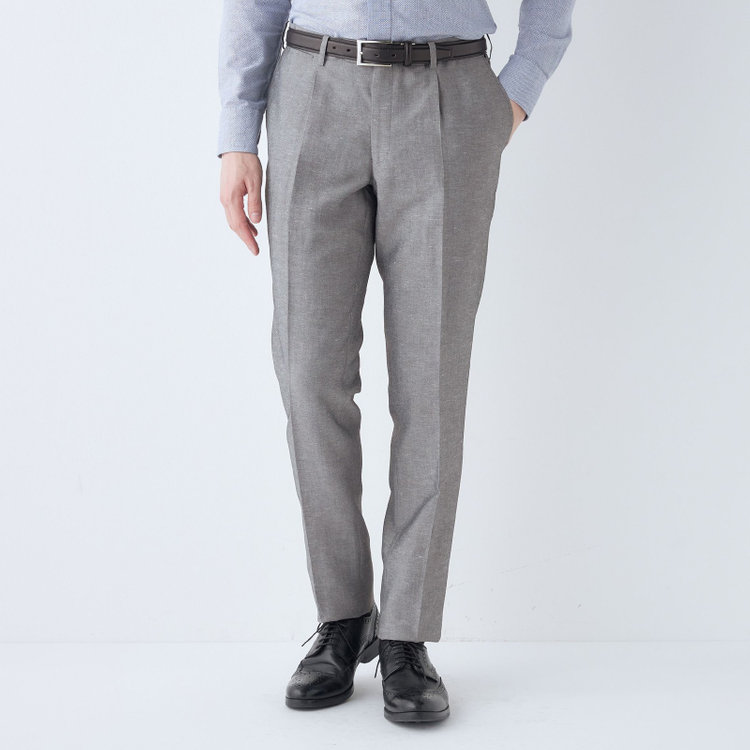 シルバーライン 【CLASSICO TAPERED】【春夏】 1タックテーパードパンツ/グレー/ウエストムーブ/※裾上げ済み仕様 グレー中間