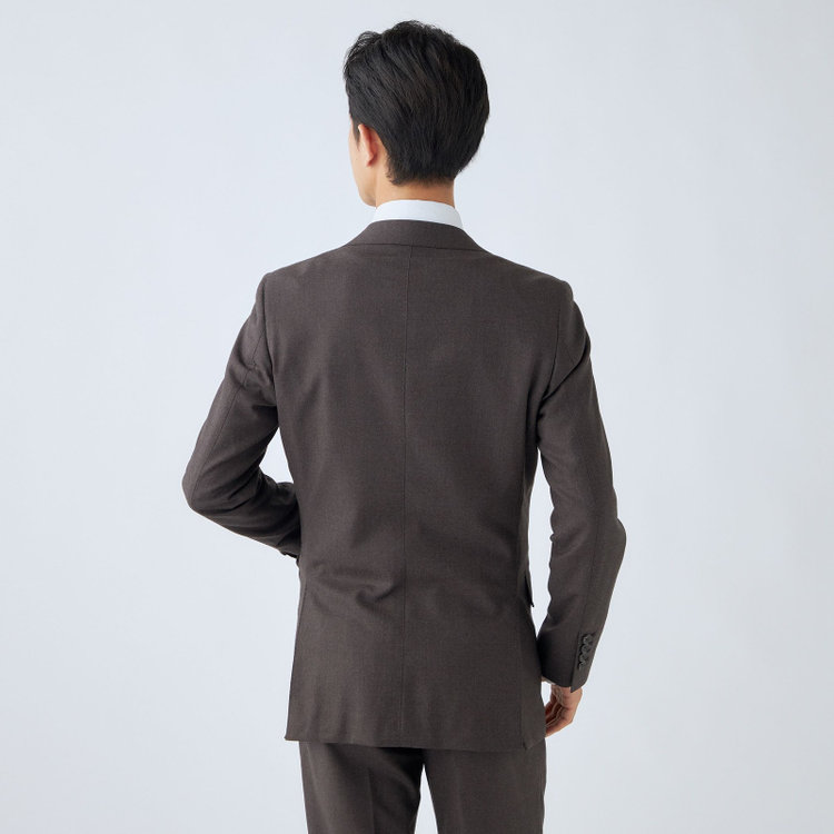 シルバーライン 【発送在庫あり】【CLASSICO TAPERED】【秋冬】2釦シングルスーツ 1タック/ブラウン/Ermenegildo Zegna LOOP woven in italy/※裾上げ必要 茶濃色