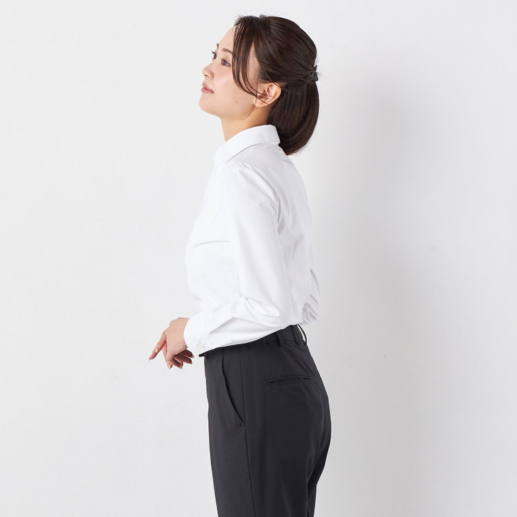 ソノタ 【SUIT SELECT×Samantha Thavasa】【長袖】ワイシャツ レギュラーカラー / ホワイト×ソリッド / 就活 / 透け防止 / 形態安定 白