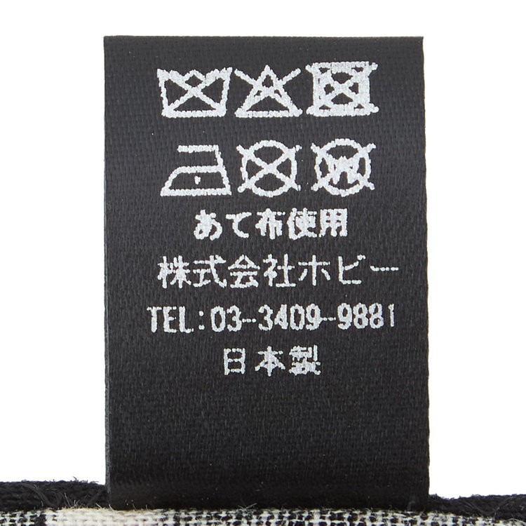 シルバーライン コットンリネンポケットチーフ/ブラック×ホワイトドット 黒