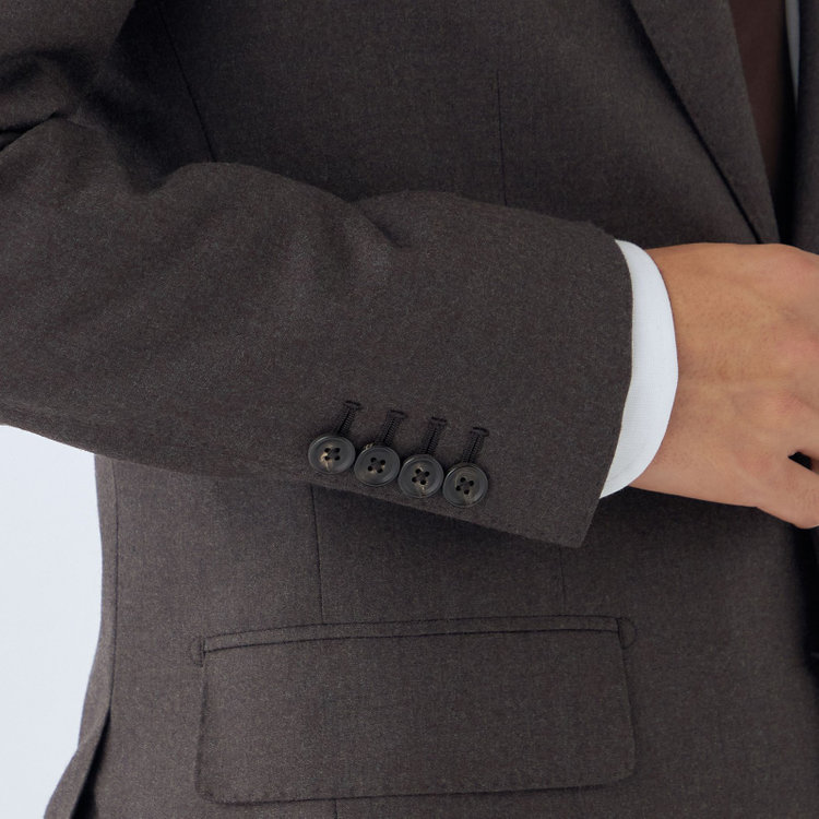 シルバーライン 【発送在庫あり】【CLASSICO TAPERED】【秋冬】2釦シングルスーツ 1タック/ブラウン/Ermenegildo Zegna LOOP woven in italy/※裾上げ必要 茶濃色