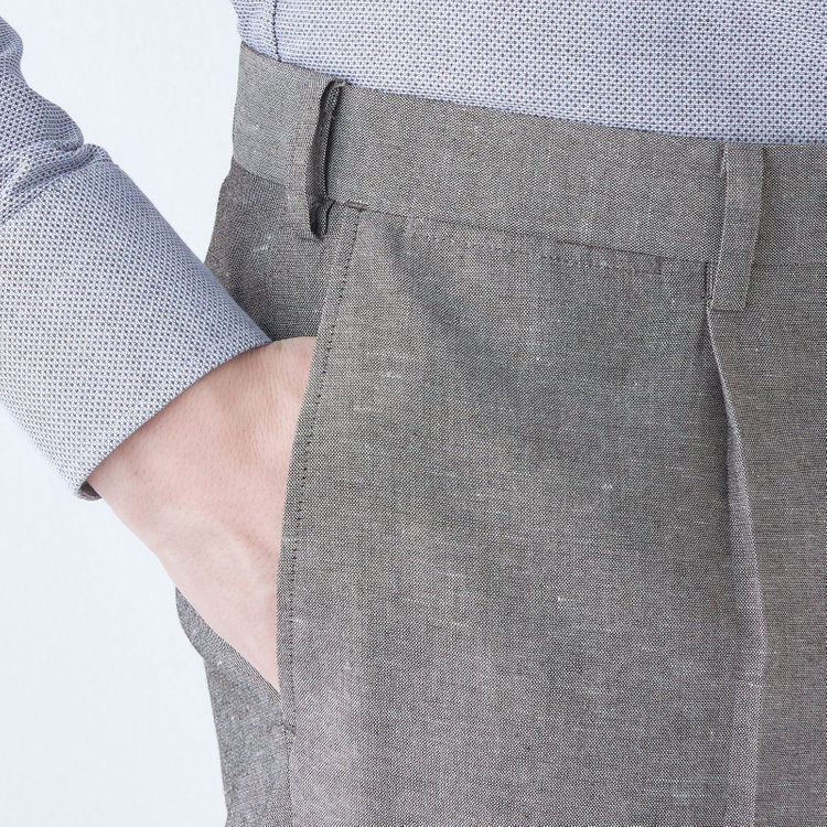 シルバーライン 【CLASSICO TAPERED】【春夏】 1タックテーパードパンツ/グレー/ウエストムーブ/※裾上げ済み仕様 グレー中間