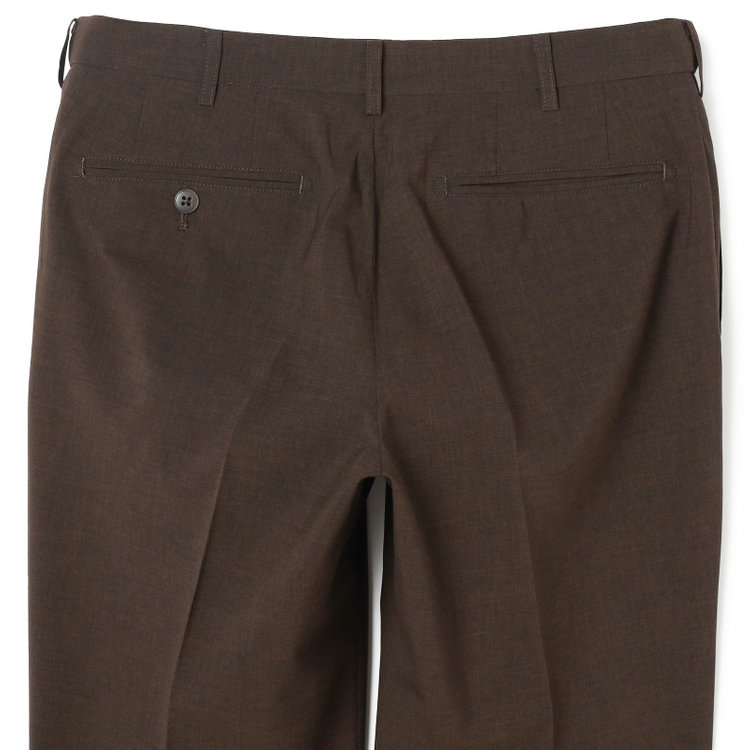 ブラックライン 【SLIM TAPERED】【春夏】0タックテーパードパンツ/ブラウン/ウエストムーブ/ウォッシャブル/4S SUSTAINABILITY&ECOLOGY FABRIC/※裾上げ済み仕様 茶中間
