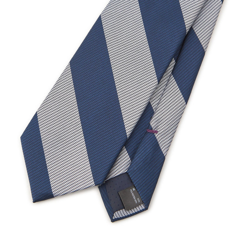 シルバーライン 【SILVER LINE】シルクブレンドストライプネクタイ 8.0cm幅/ネイビー その他