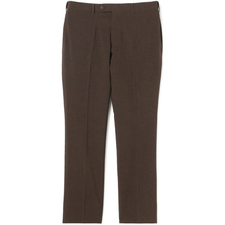 ブラックライン 【SLIM TAPERED】【春夏】0タックテーパードパンツ/ブラウン/ウエストムーブ/ウォッシャブル/4S SUSTAINABILITY&ECOLOGY FABRIC/※裾上げ済み仕様 茶中間