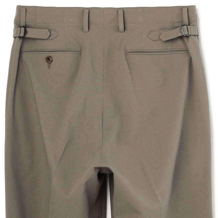 シルバーライン 【RBC】【春夏】2タックパンツ/グレージュ×サッカー/サイド尾錠/4S AIR/※裾上げ必要 茶淡色