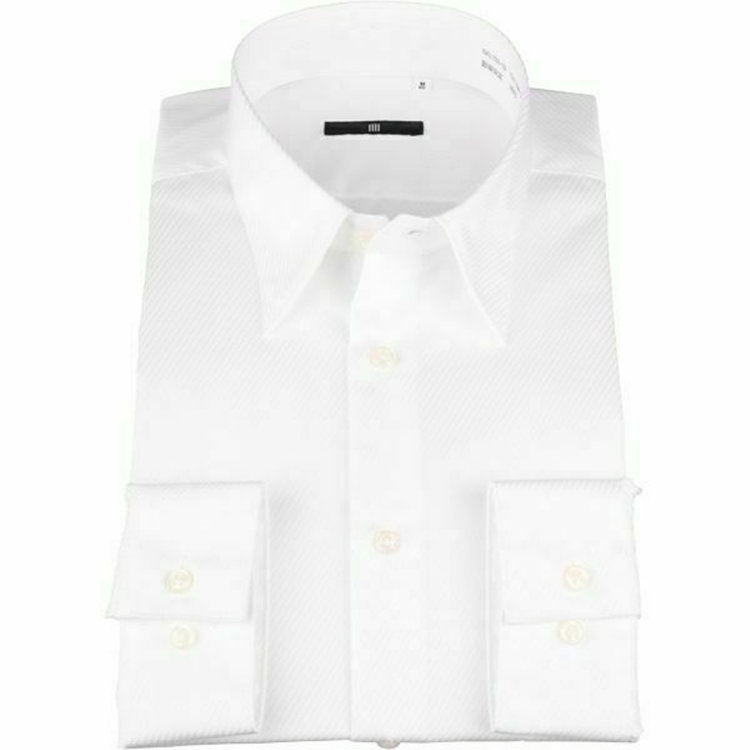 SUIT SELECT　アウトレット 【WEB限定/OUTLET/汚れ・キズ等有】【BL-3】【形態安定】レギュラーカラードレスワイシャツ/ホワイト×ドビーツイル 白