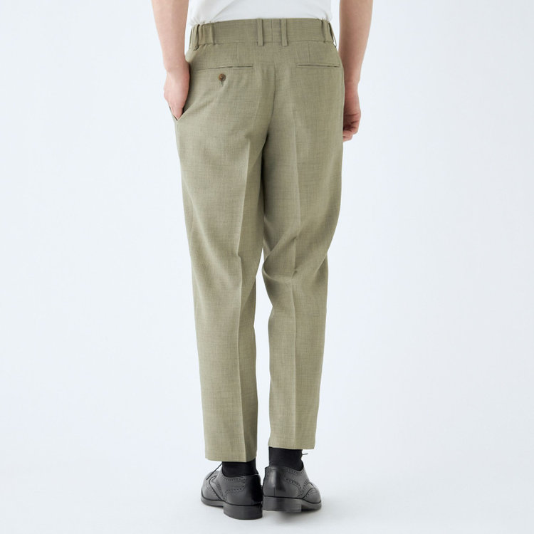 シルバーライン 【RBC】【春夏】2タックテーパードパンツ/カーキ/ドローコード/ウエストシャーリング/※裾上げ済仕様 黄淡色