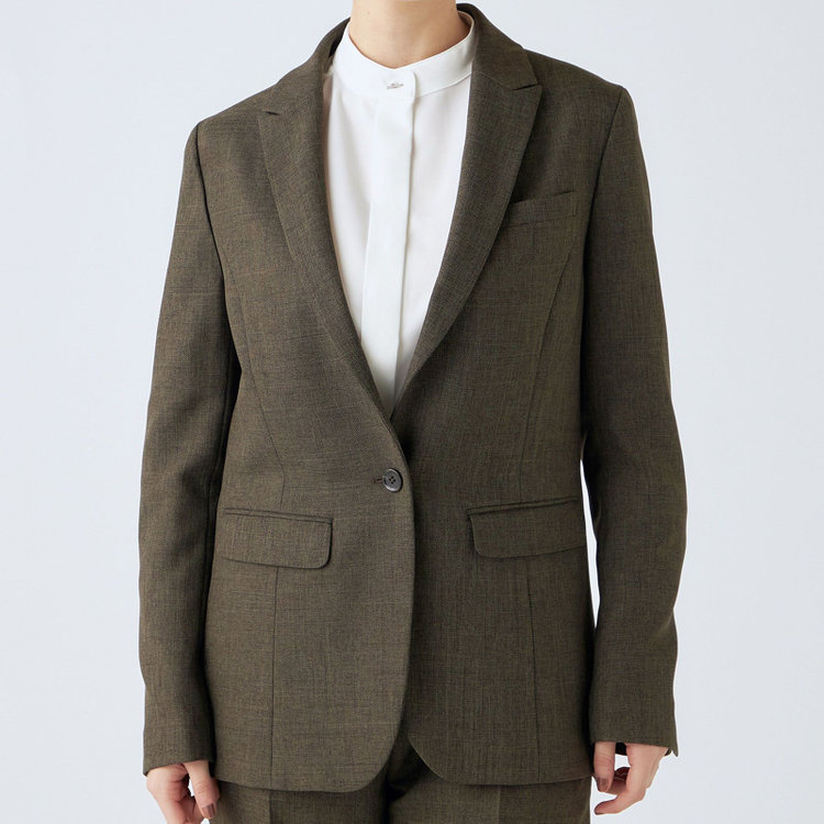 シルバーライン 【RELAX TAPERED_2】【秋冬】1釦シングルテーパードパンツスーツ/ブラウン/ウォッシャブル/4S SUSTAINABILITY&ECOLOGY FABRIC/※パンツ裾上げ済仕様 茶中間