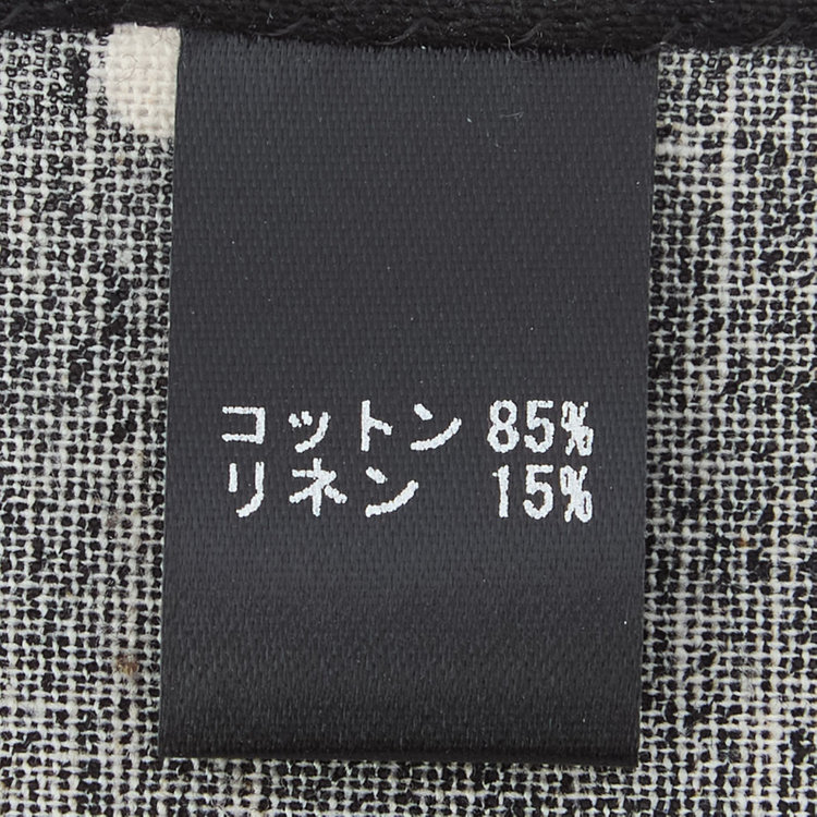 シルバーライン コットンリネンポケットチーフ/ブラック×ホワイトドット 黒