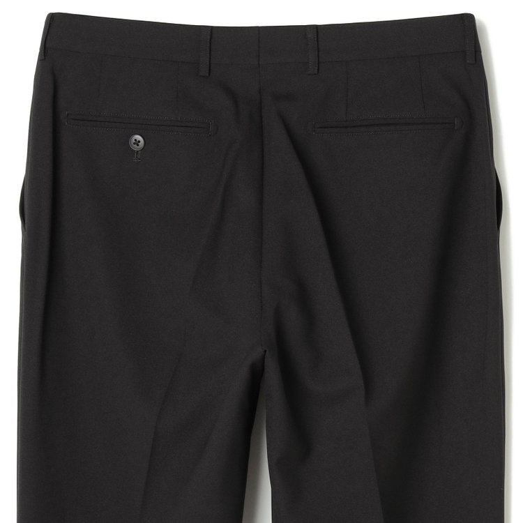 ブラックライン 【SLIM TAPERED】【春夏】ノータックテーパードパンツ/ブラック×バーズアイ/「FREEZETECH 氷撃」冷感PRINT/4S SUSTAINABILITY&ECOLOGY FABRIC「ウォッシャブル」「ストレッチ」/※裾上げ済み仕様 黒