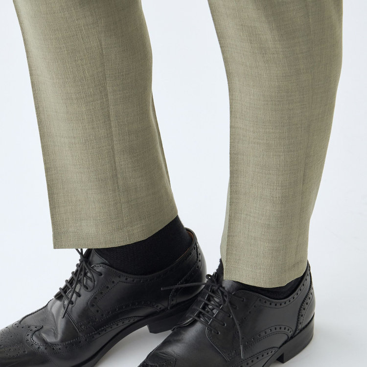 シルバーライン 【RBC】【春夏】2タックテーパードパンツ/カーキ/ドローコード/ウエストシャーリング/※裾上げ済仕様 黄淡色