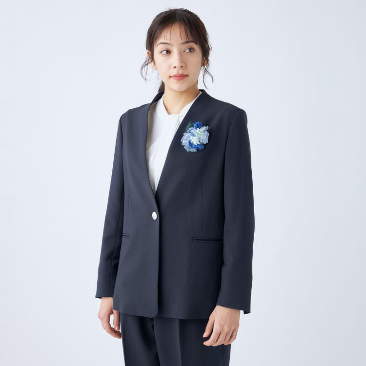 スーツセレクト コサージュ/ブルー 青淡色