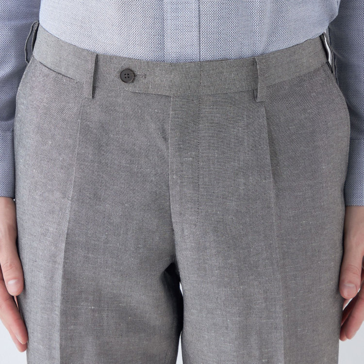 シルバーライン 【CLASSICO TAPERED】【春夏】 1タックテーパードパンツ/グレー/ウエストムーブ/※裾上げ済み仕様 グレー中間