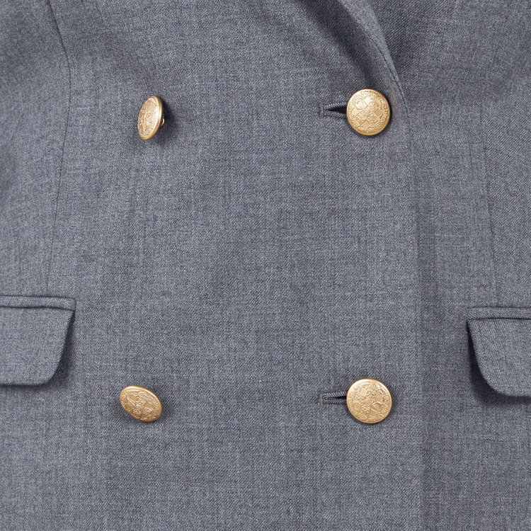 シルバーライン 【SILVER LINE】【秋冬】6釦2掛けダブルリミテッドブレザー/SUPER100'S/ライトグレー×メタル釦 グレー中間