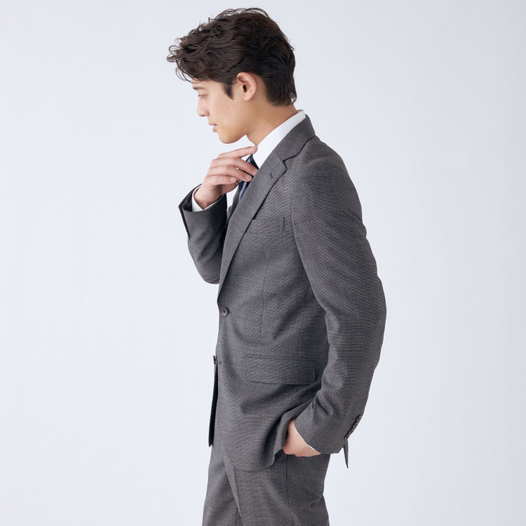 シルバーライン 【CLASSICO TAPERED】【春夏】スペアパンツ付き/2釦シングルスーツ 1タック/グレー×ドビー/SHOWER CLEAN/※裾上げ必要 グレー中間