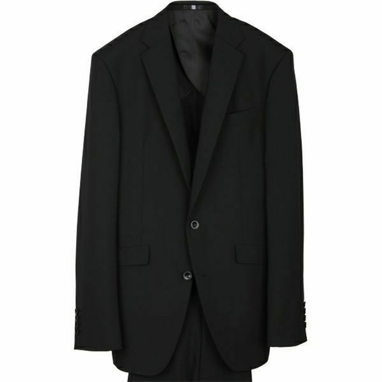 スーツセレクト 【WEB限定/OUTLET】【KSW】【年間】2釦シングルスーツ 0タック/ブラック×ソリッド/SUPER TOUGH 100's ブラック系(黒)