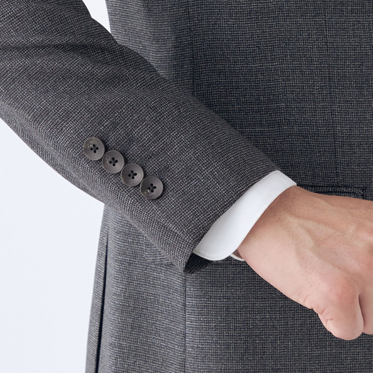 シルバーライン 【CLASSICO TAPERED】【春夏】スペアパンツ付き/2釦シングルスーツ 1タック/グレー×ドビー/SHOWER CLEAN/※裾上げ必要 グレー中間