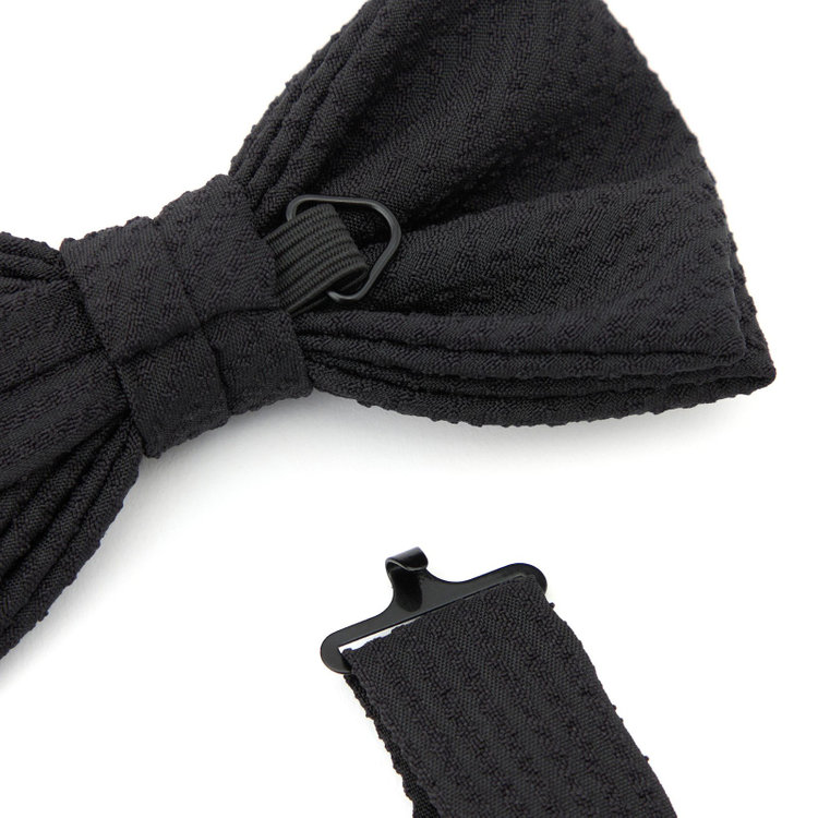 シルバーライン 蝶ネクタイ/ブラック×シアサッカー 黒