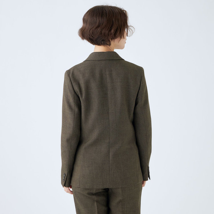 シルバーライン 【RELAX TAPERED_2】【秋冬】1釦シングルテーパードパンツスーツ/ブラウン/ウォッシャブル/4S SUSTAINABILITY&ECOLOGY FABRIC/※パンツ裾上げ済仕様 茶中間