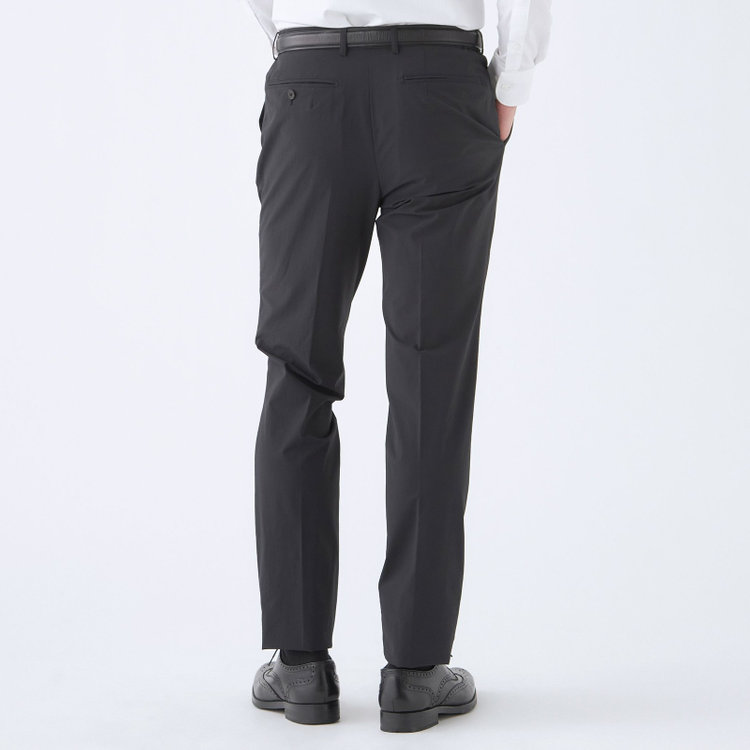 スーツセレクト 【WEB限定/OUTLET】【RBC】【春夏】1タックテーパードパンツ/ブラック/ウエストシャーリング ブラック系(黒)