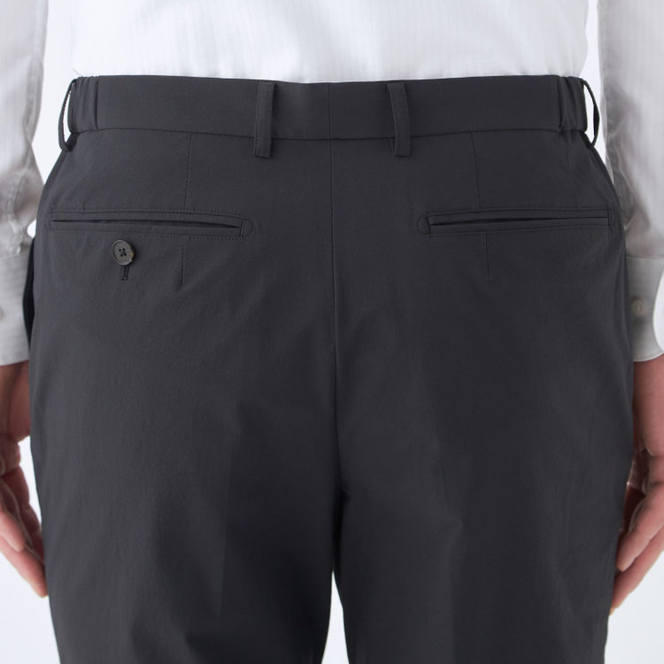 スーツセレクト 【WEB限定/OUTLET】【RBC】【春夏】1タックテーパードパンツ/ブラック/ウエストシャーリング ブラック系(黒)