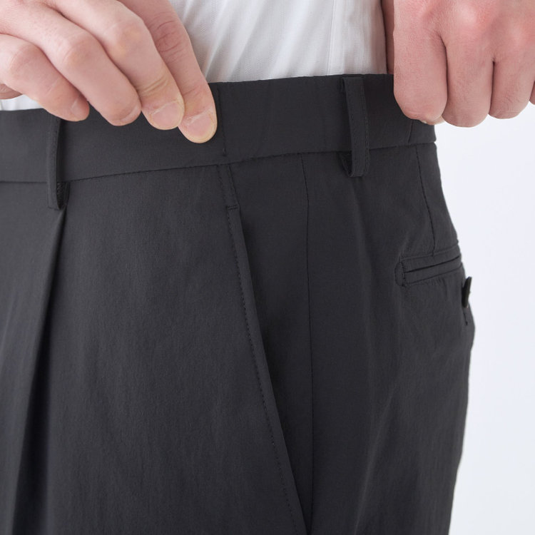 スーツセレクト 【WEB限定/OUTLET】【RBC】【春夏】1タックテーパードパンツ/ブラック/ウエストシャーリング ブラック系(黒)