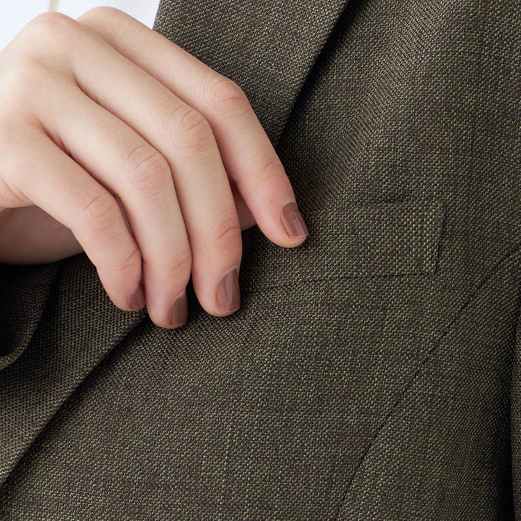 シルバーライン 【RELAX TAPERED_2】【秋冬】1釦シングルテーパードパンツスーツ/ブラウン/ウォッシャブル/4S SUSTAINABILITY&ECOLOGY FABRIC/※パンツ裾上げ済仕様 茶中間